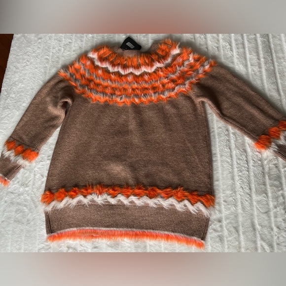 NWT Marc New York Large Womens fuzzy soft aztec boho sweater $99 thanksgiving - Picture 6 of 7